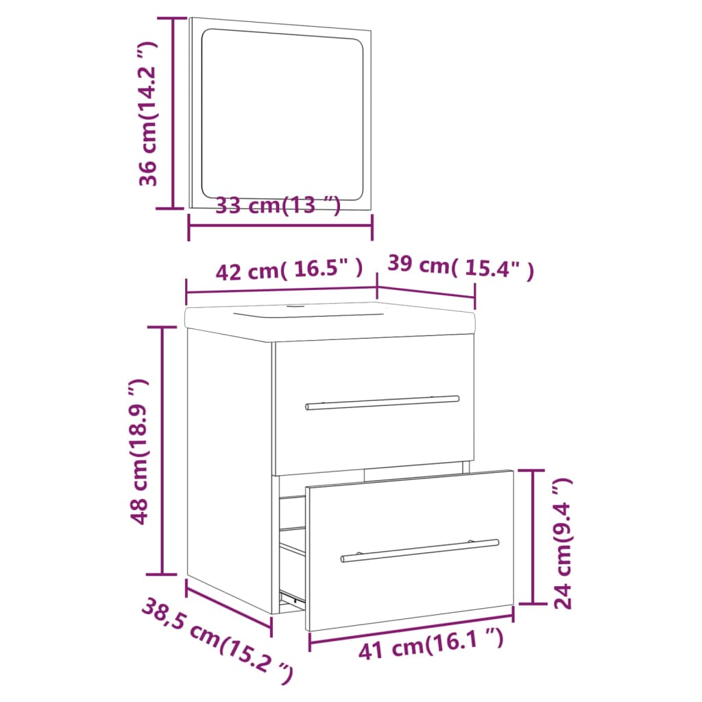 Mueble de baño con lavabo madera contrachapada blanco - Imagen 12