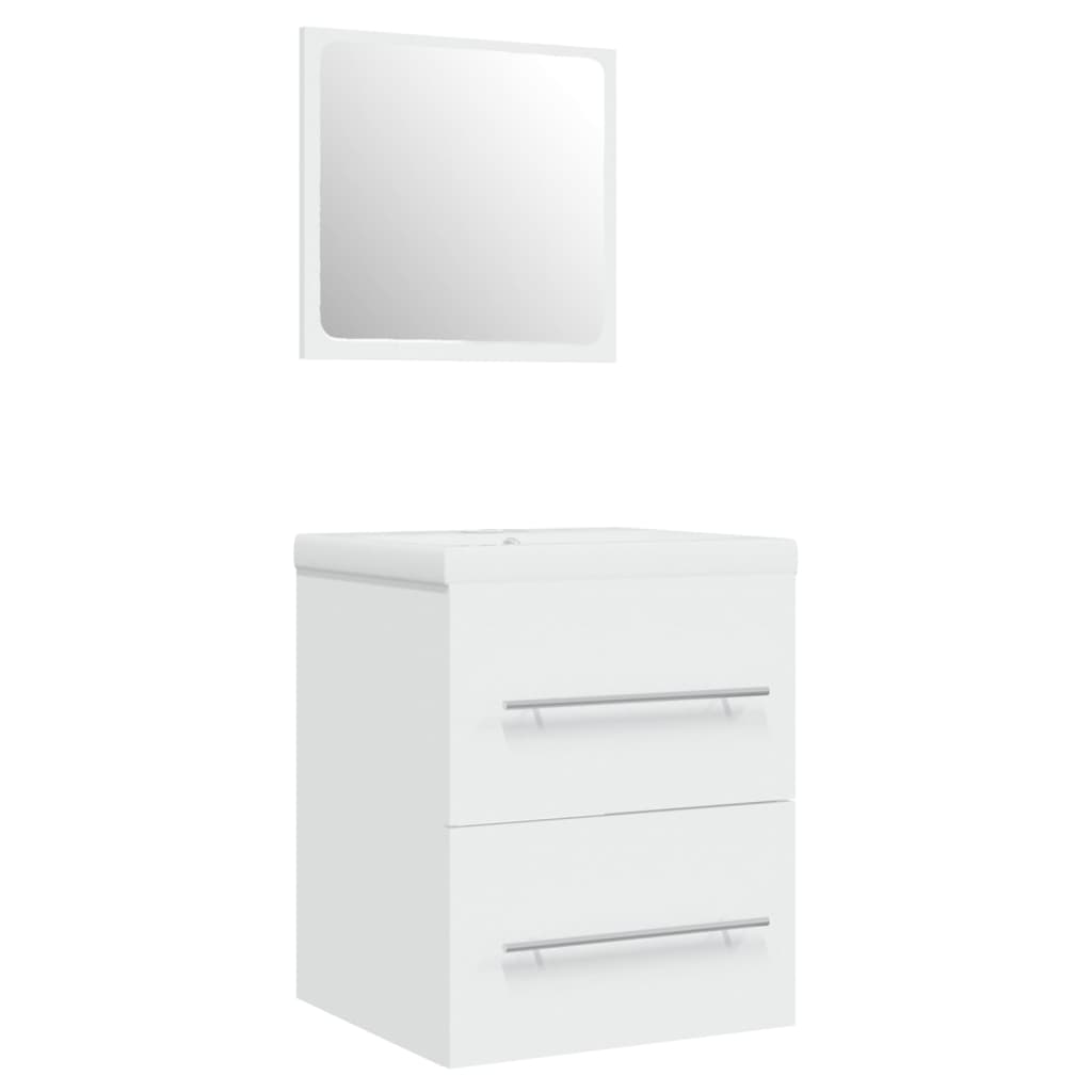 Mueble de baño con lavabo madera contrachapada blanco - Imagen 4