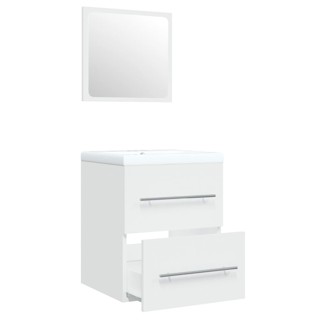 Mueble de baño con lavabo madera contrachapada blanco - Imagen 5
