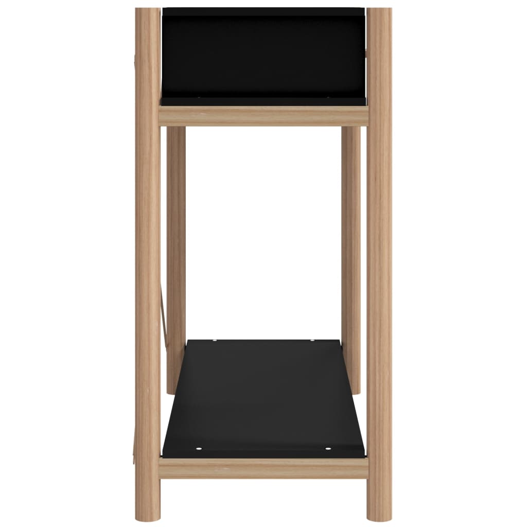 Mesa consola de madera contrachapada negro 82x38x75 cm - Imagen 7