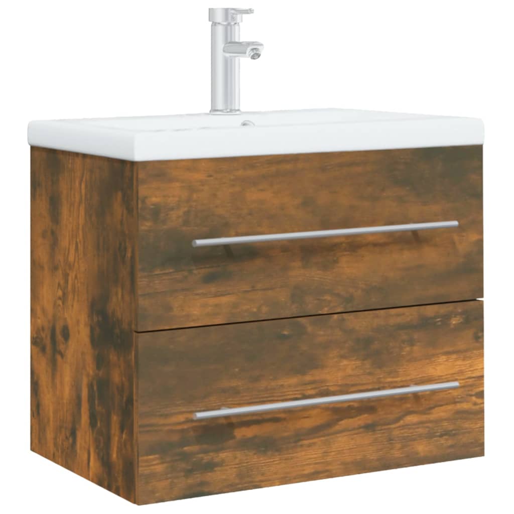 Mueble de baño con lavabo madera contrachapada roble ahumado - Imagen 4