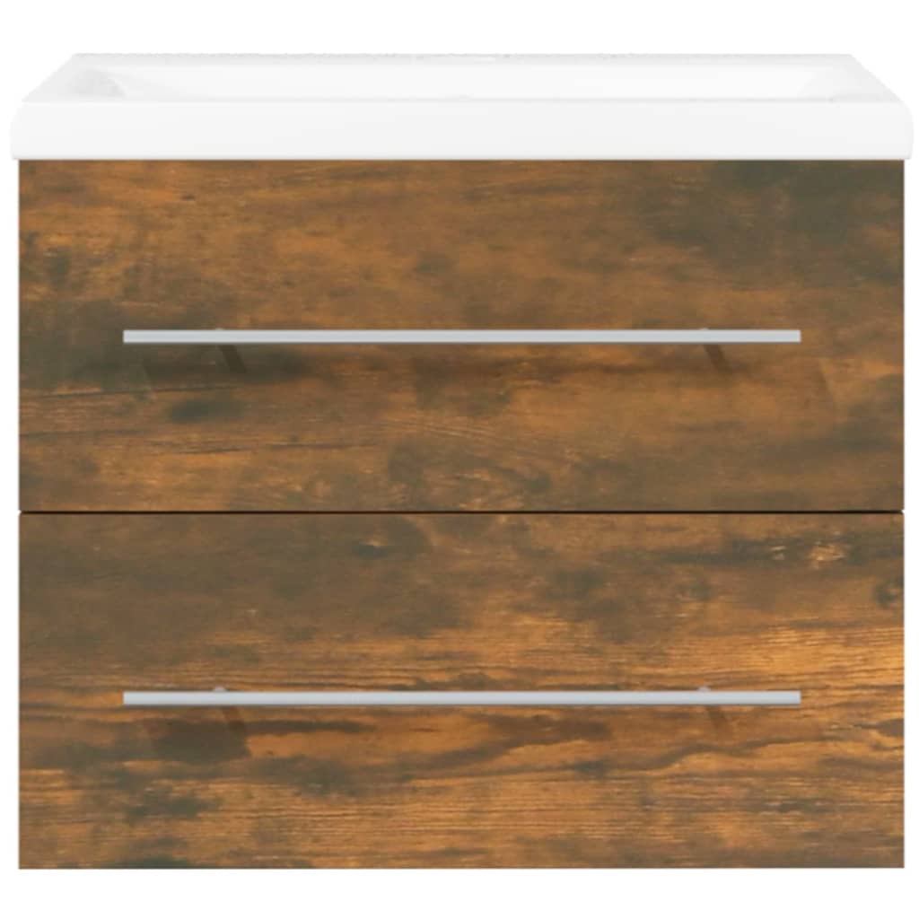 Mueble de baño con lavabo madera contrachapada roble ahumado - Imagen 5