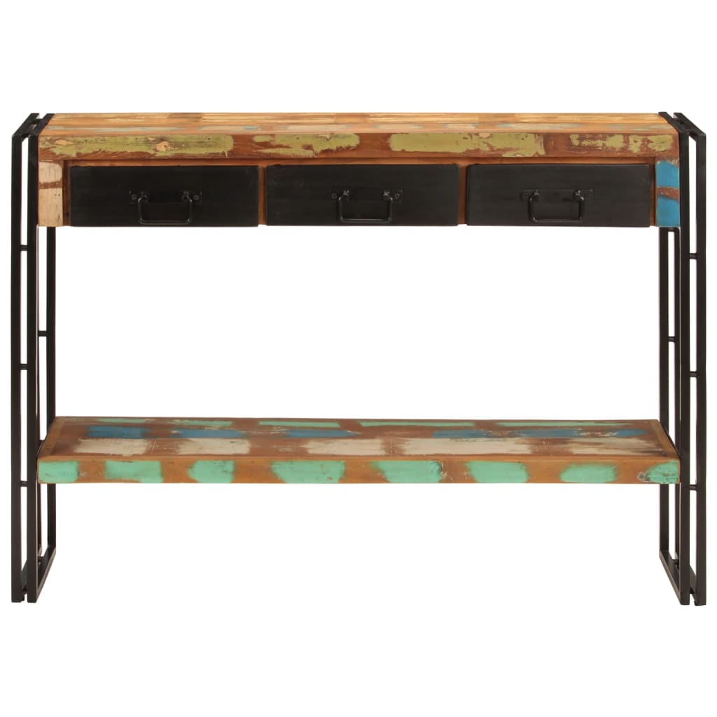 Mesa consola madera maciza reciclada 110x30x76 cm - Imagen 2