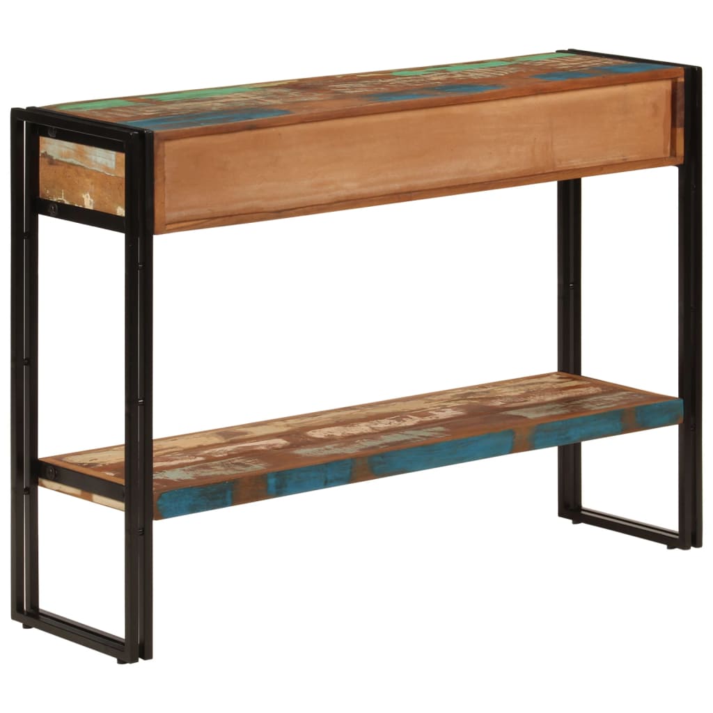 Mesa consola madera maciza reciclada 110x30x76 cm - Imagen 3