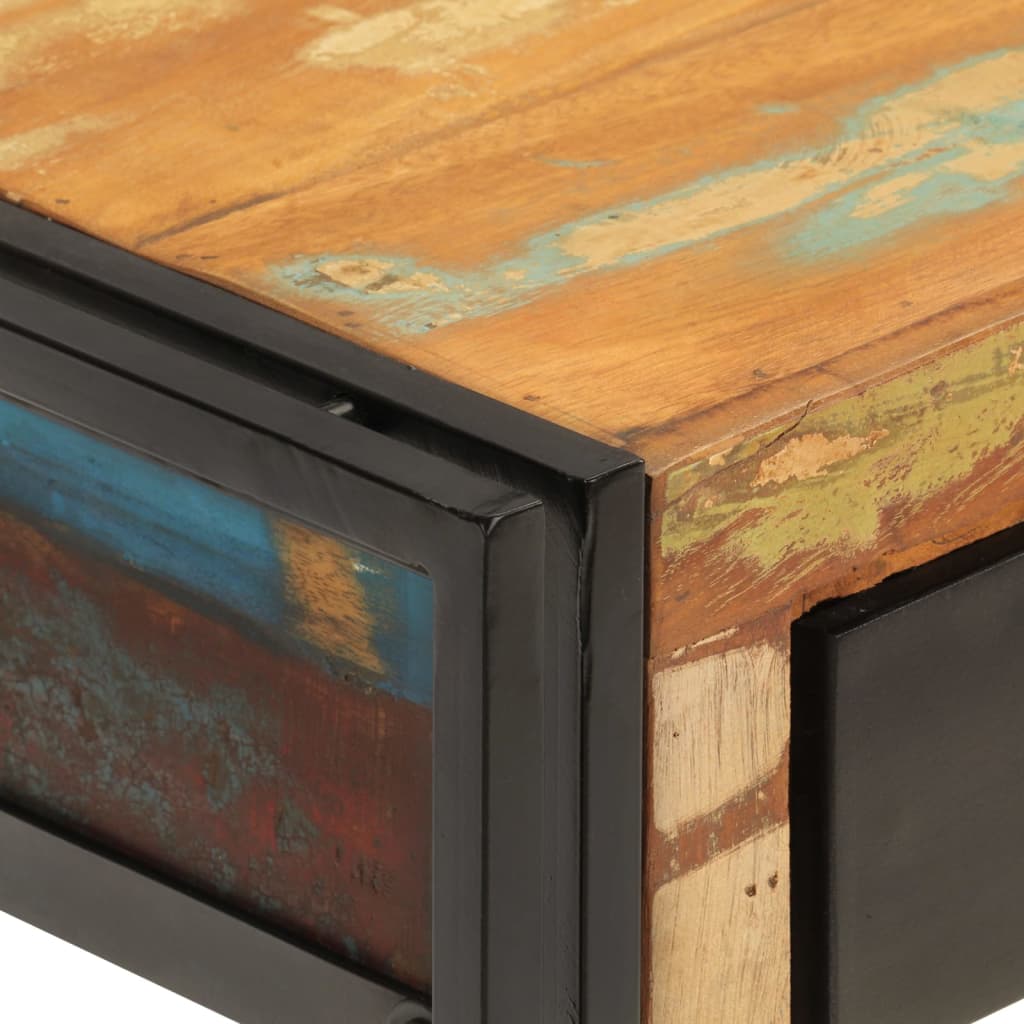 Mesa consola madera maciza reciclada 110x30x76 cm - Imagen 4