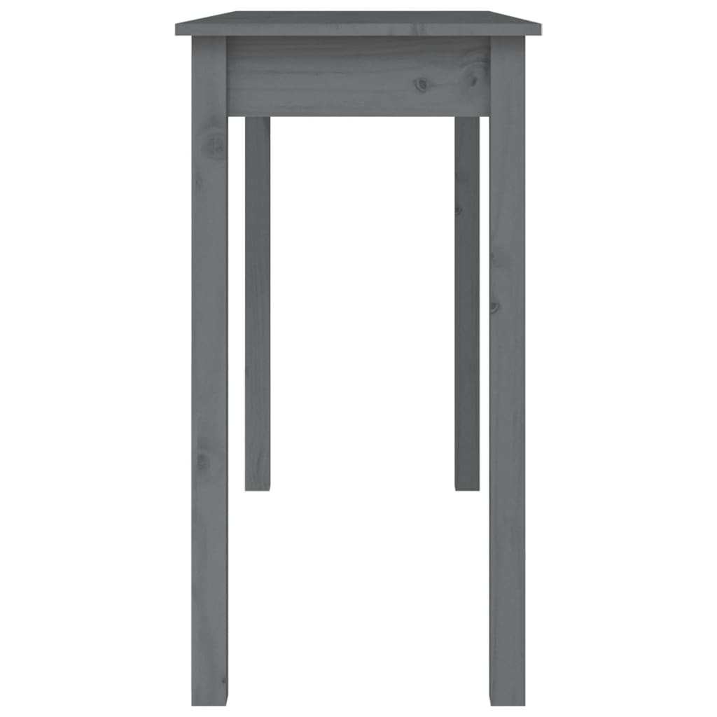 Mesa consola madera maciza de pino gris 110x40x75 cm - Imagen 6