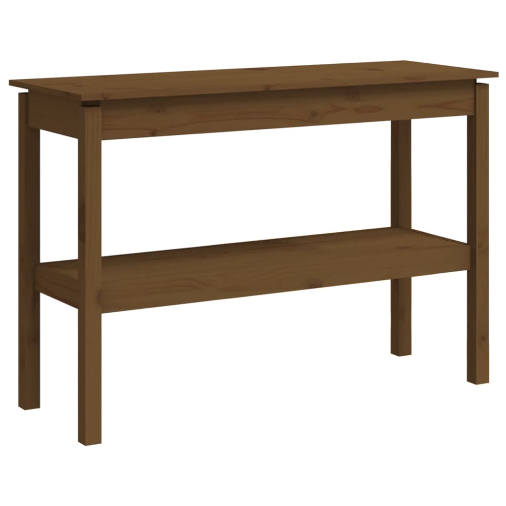 Mesa consola de madera maciza de pino marrón miel 110x40x75 cm - Imagen 2