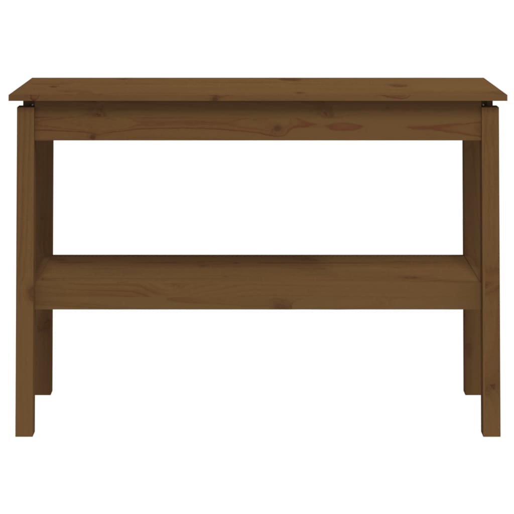 Mesa consola de madera maciza de pino marrón miel 110x40x75 cm - Imagen 4
