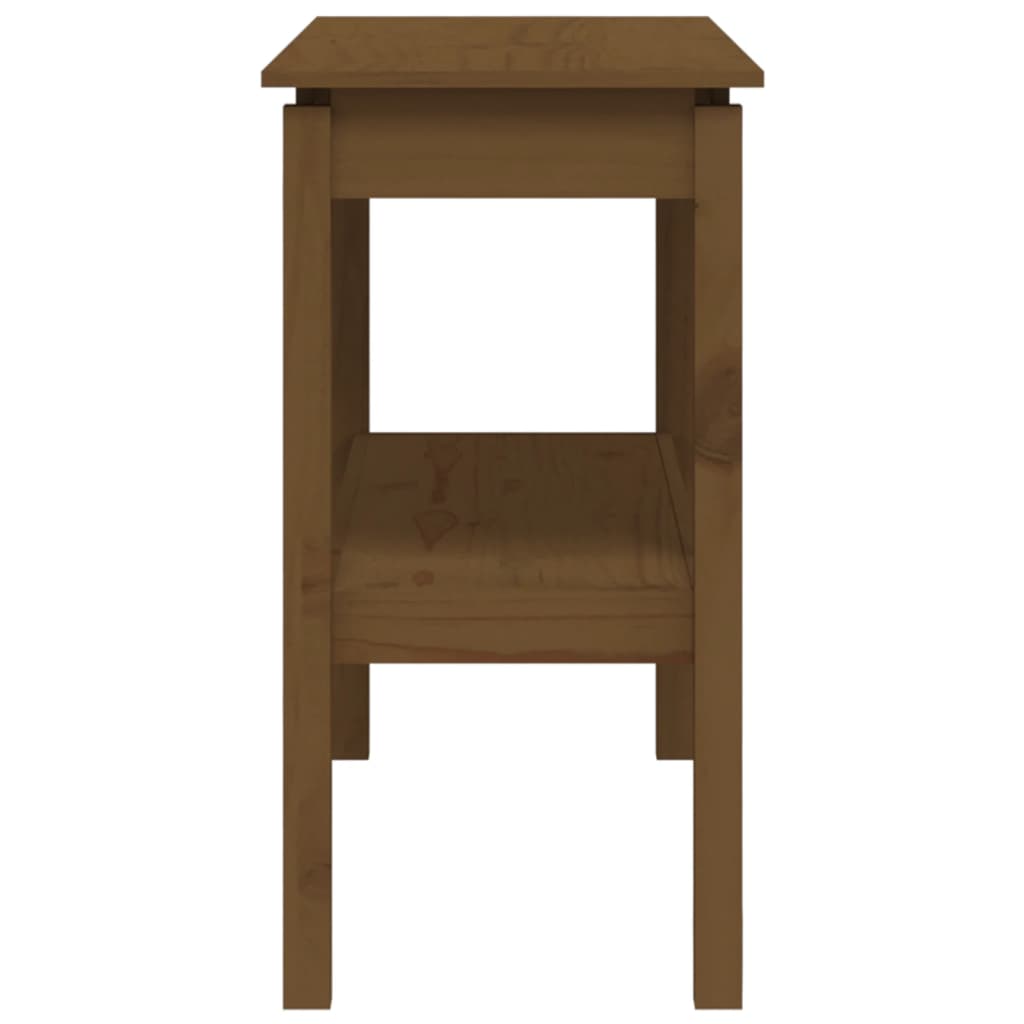 Mesa consola de madera maciza de pino marrón miel 110x40x75 cm - Imagen 5