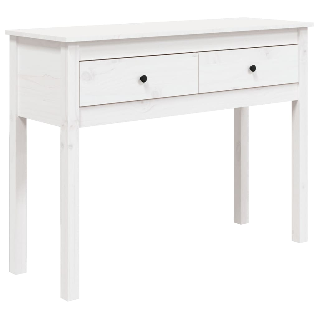 Mesa consola de madera maciza de pino blanco 100x35x75 cm - Imagen 2