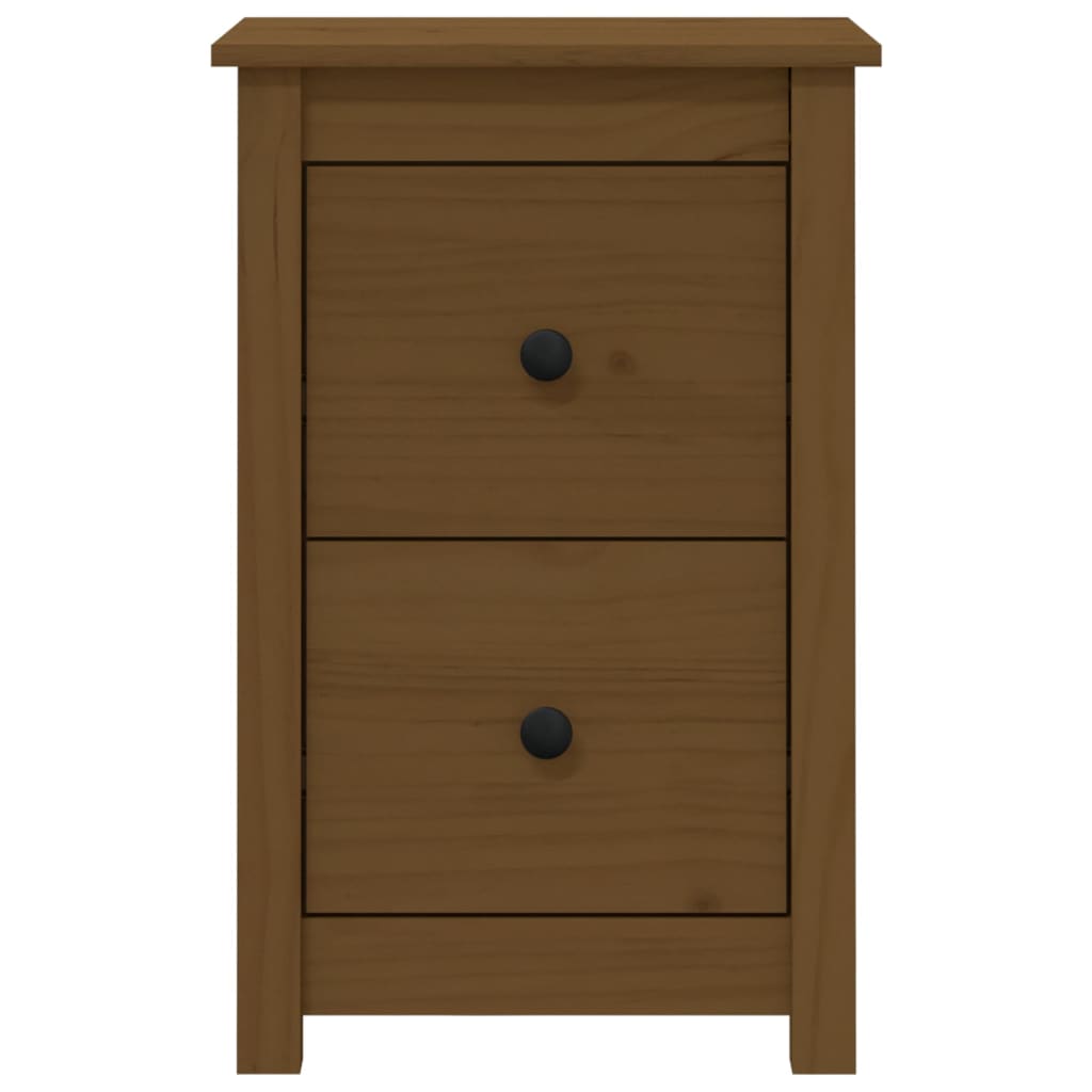 Mesita de noche madera maciza de pino marrón miel 40x35x61,5 cm - Imagen 3