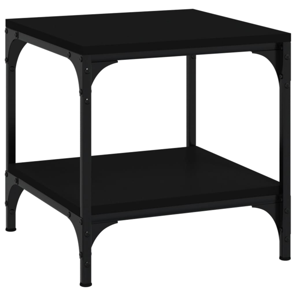 Mesa auxiliar de madera contrachapada negro 40x40x40 cm - Imagen 2