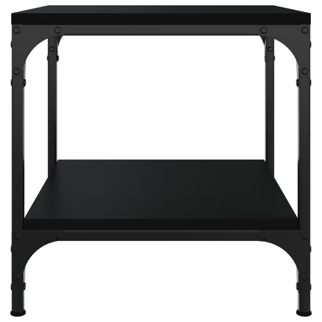 Mesa auxiliar de madera contrachapada negro 40x40x40 cm - Imagen 5