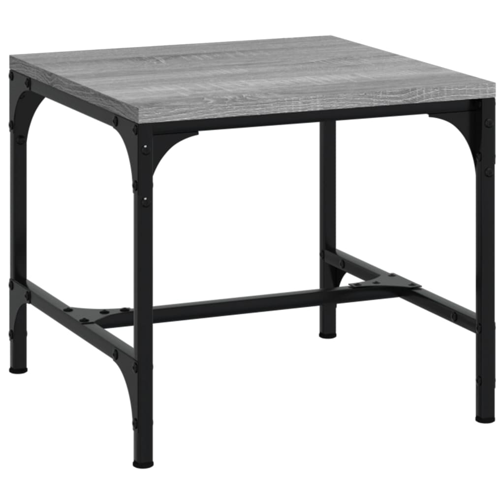 Mesa auxiliar de madera contrachapada gris Sonoma 40x40x35 cm - Imagen 2