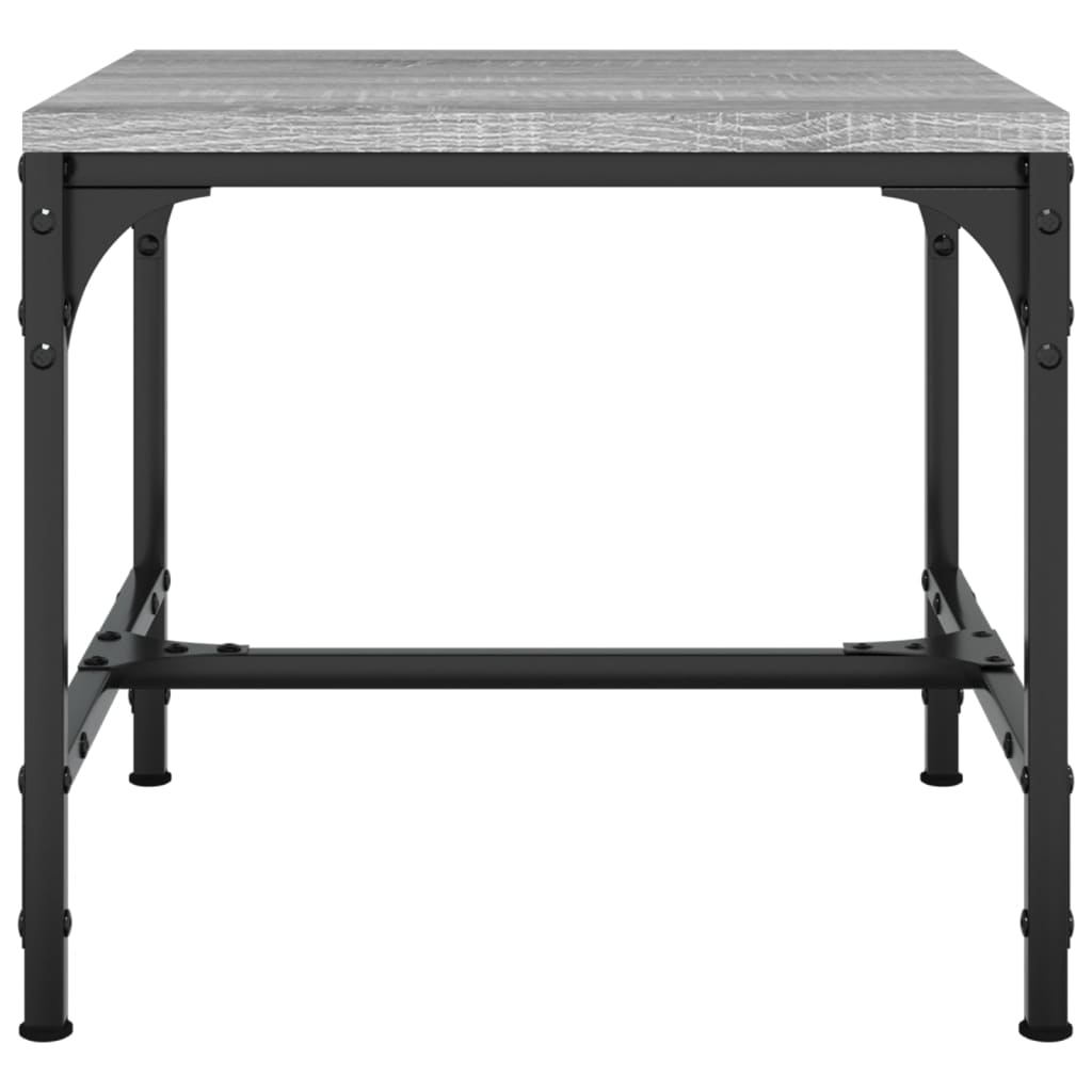 Mesa auxiliar de madera contrachapada gris Sonoma 40x40x35 cm - Imagen 4