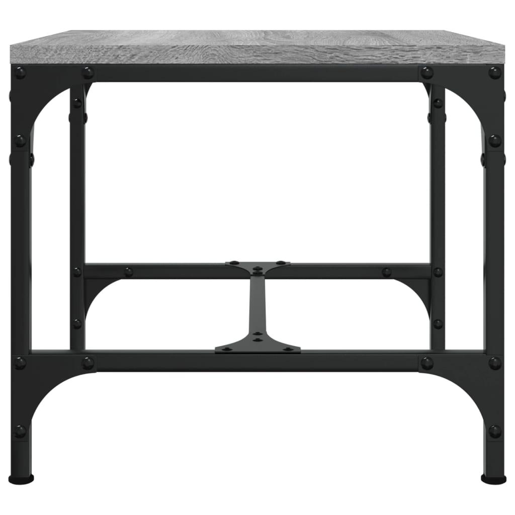 Mesa auxiliar de madera contrachapada gris Sonoma 40x40x35 cm - Imagen 5