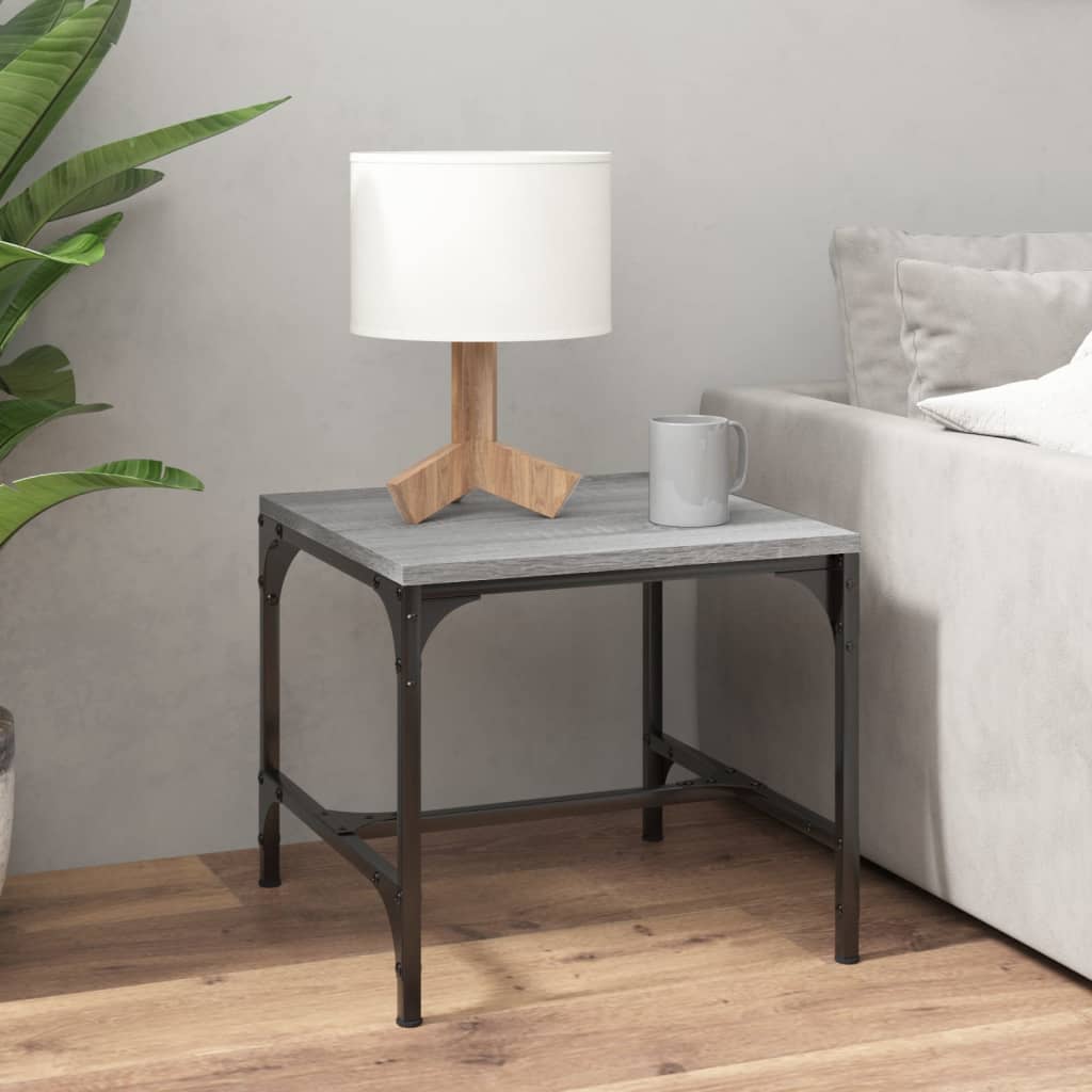Mesa auxiliar de madera contrachapada gris Sonoma 40x40x35 cm