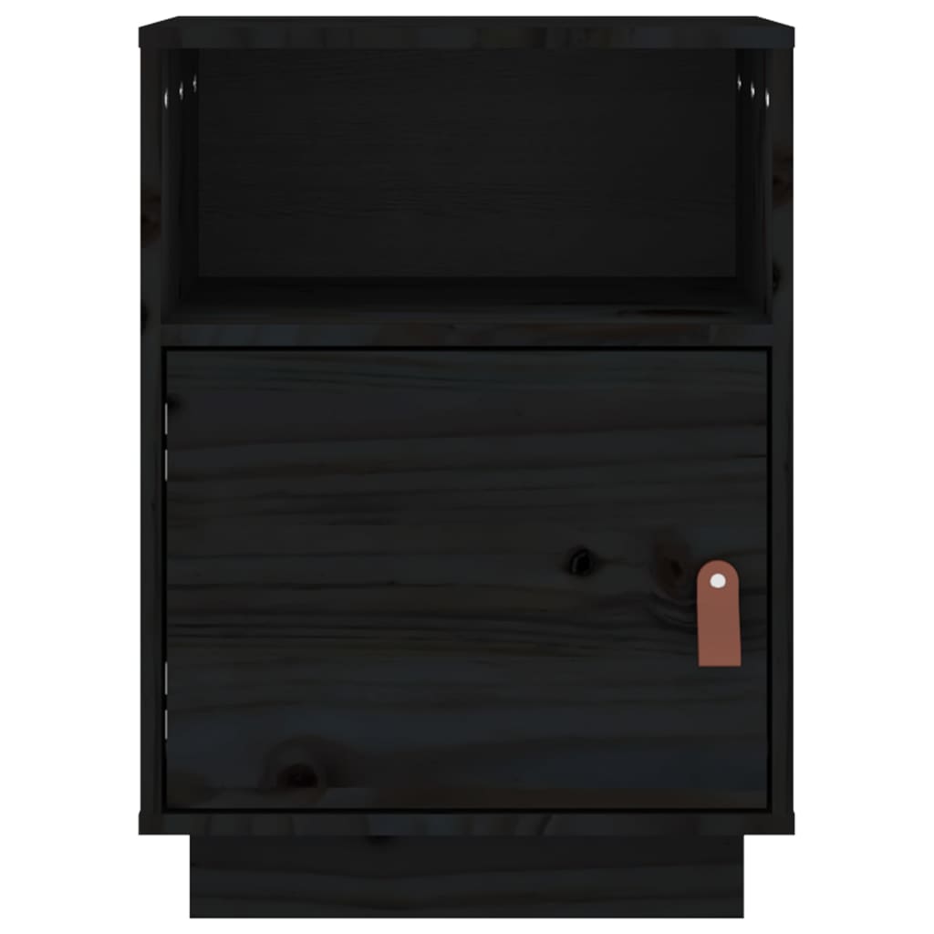 Mesita de noche madera maciza de pino negro 40x34x55 cm - Imagen 6