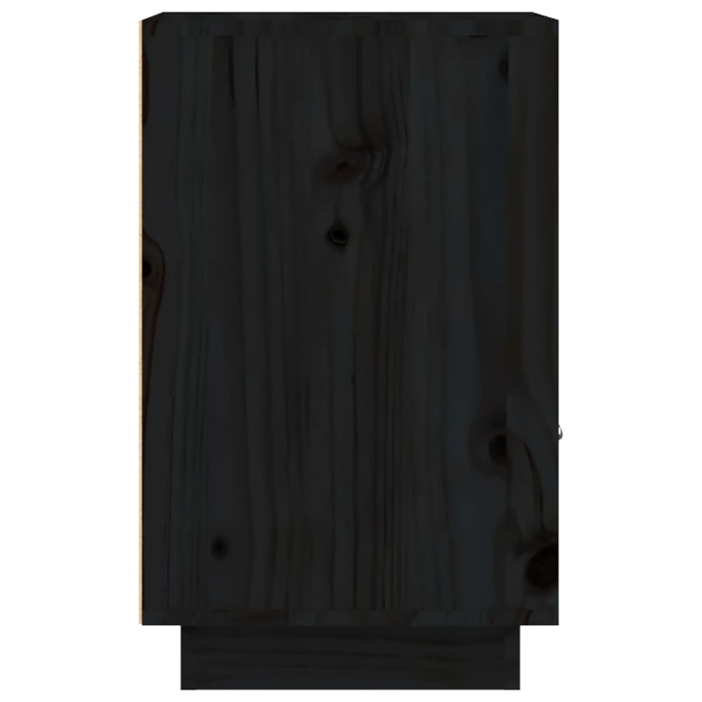 Mesita de noche madera maciza de pino negro 40x34x55 cm - Imagen 7
