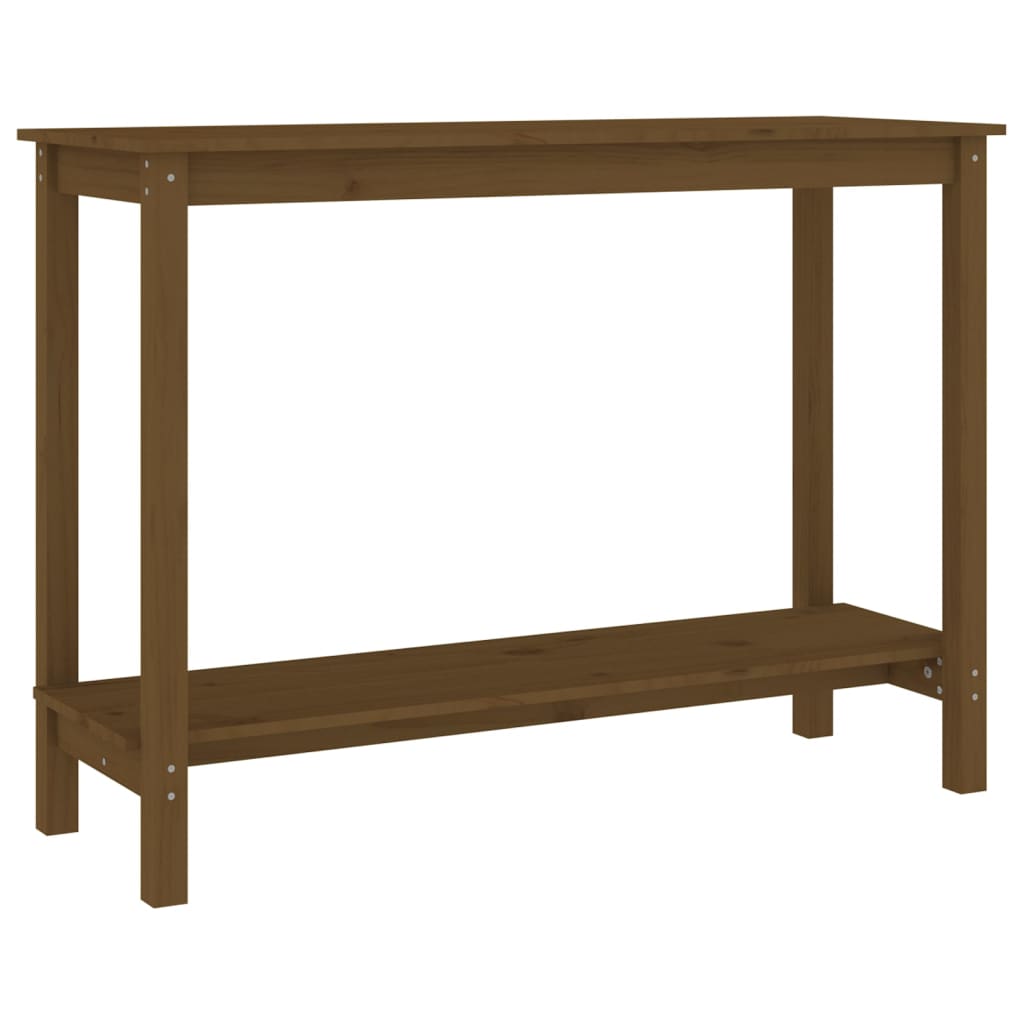 Mesa consola de madera maciza de pino marrón miel 110x40x80 cm - Imagen 2