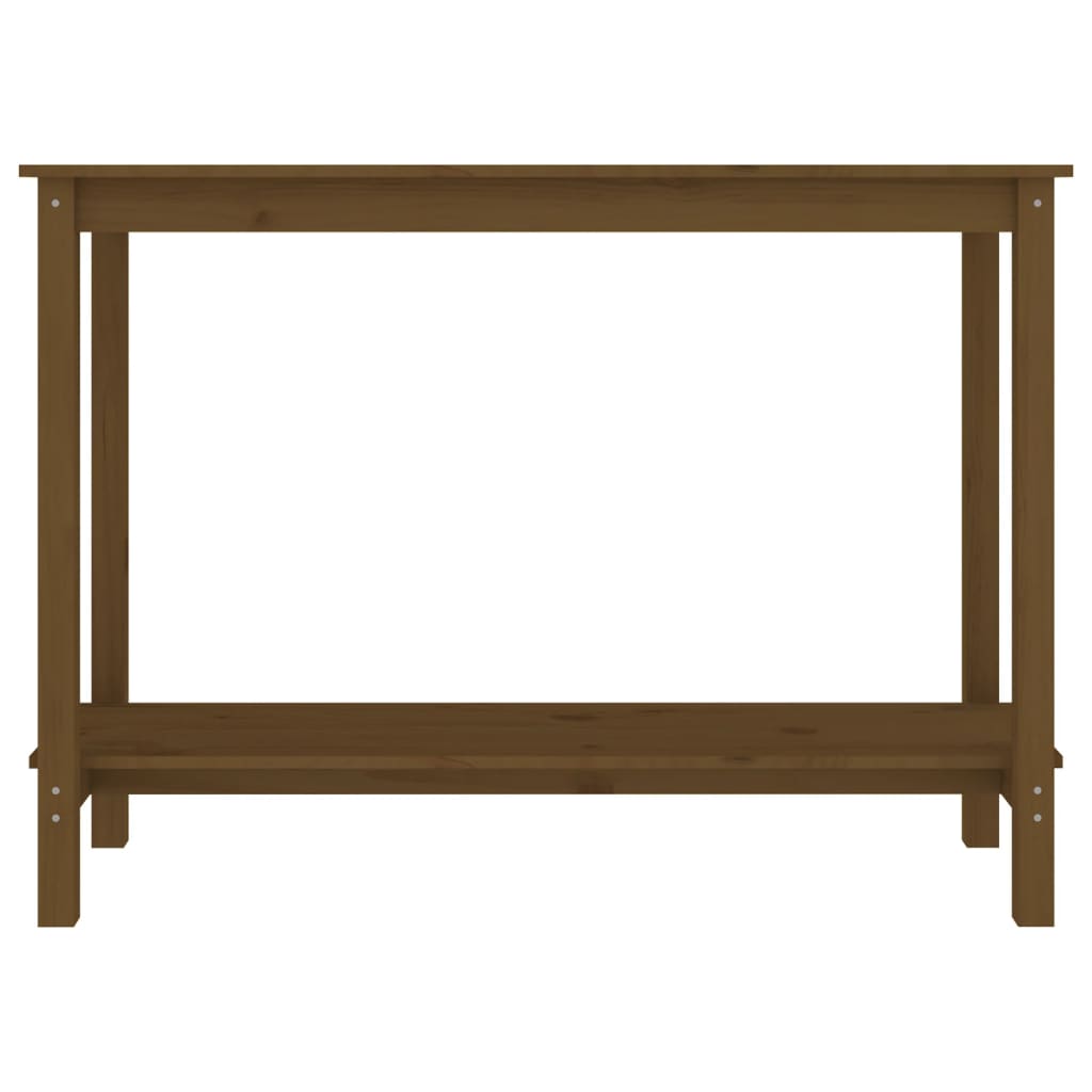 Mesa consola de madera maciza de pino marrón miel 110x40x80 cm - Imagen 3