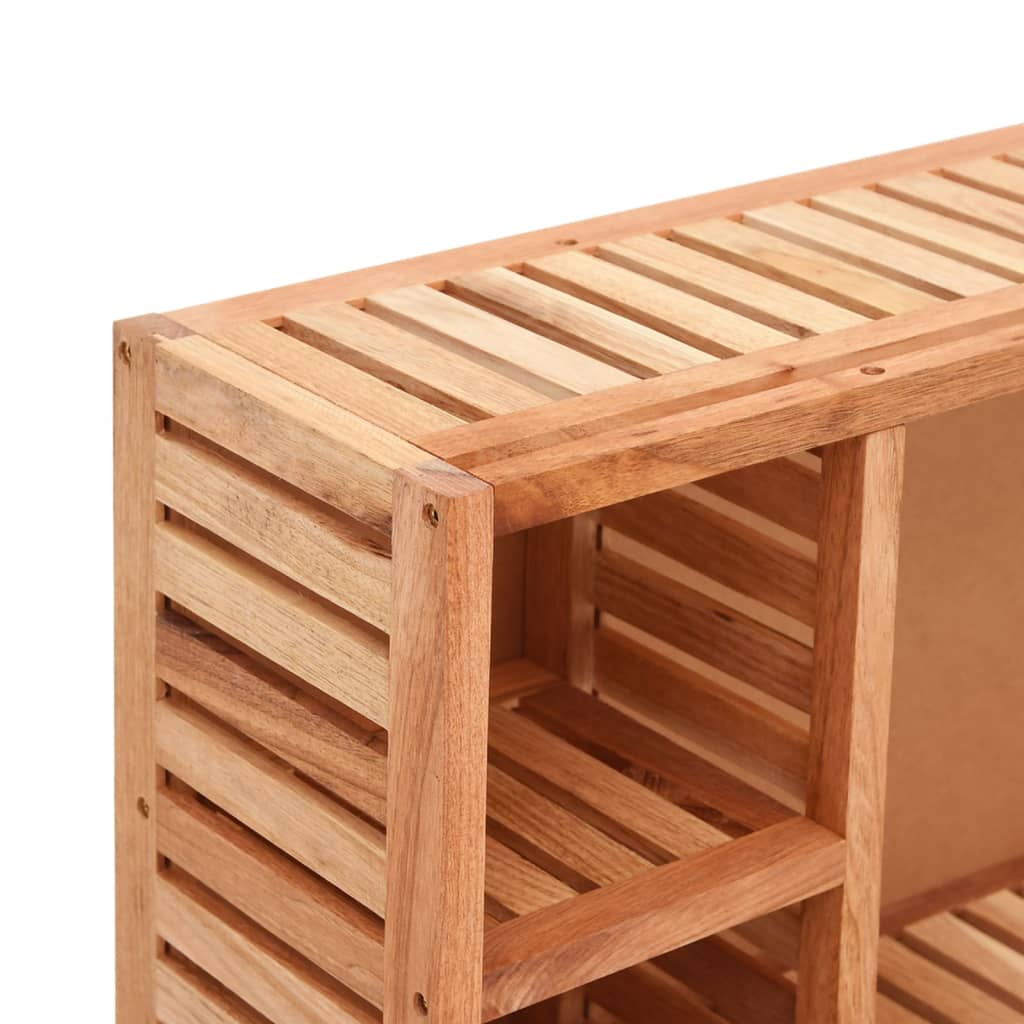 Armario con espejo madera maciza nogal 80x17x34 cm - Imagen 6