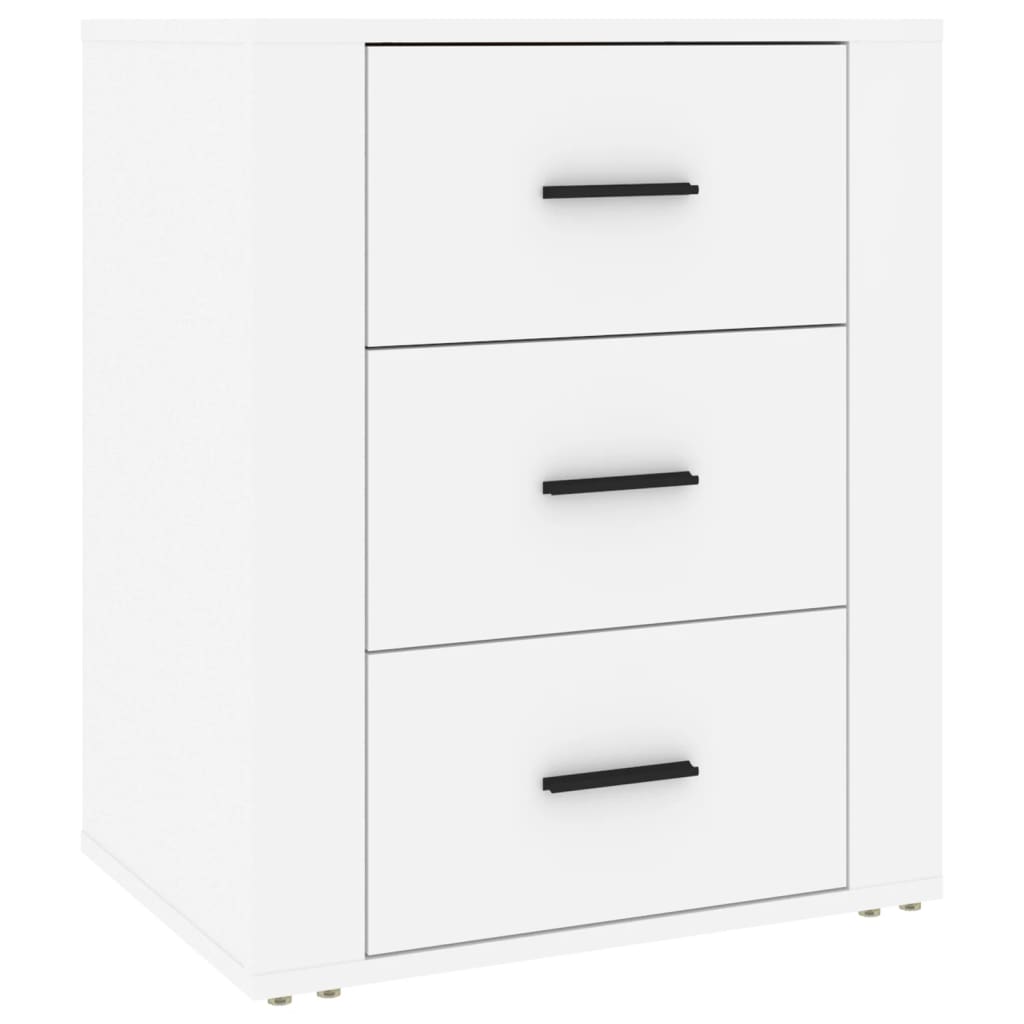 Mesita de noche madera contrachapada blanco 50x36x60 cm - Imagen 2