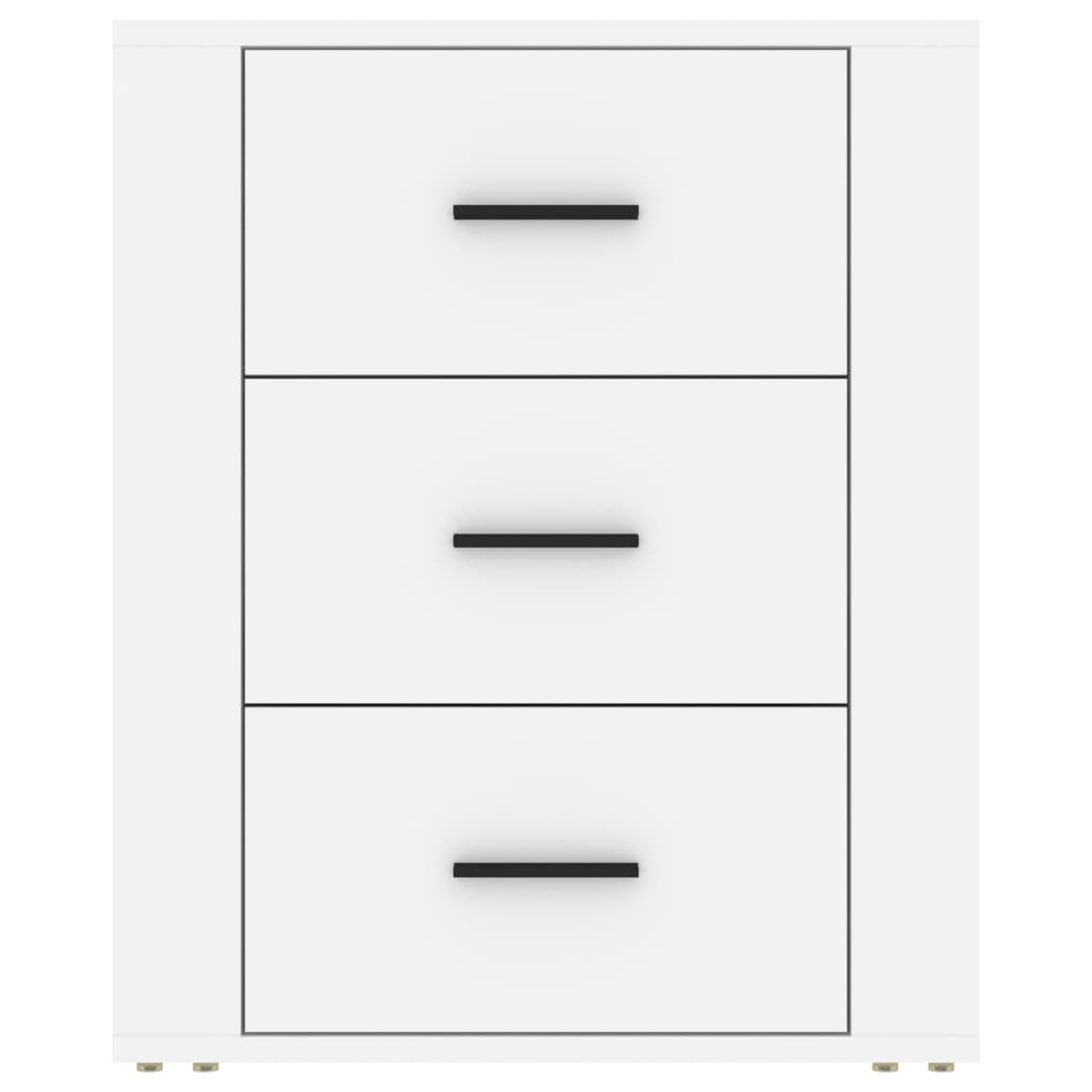 Mesita de noche madera contrachapada blanco 50x36x60 cm - Imagen 6
