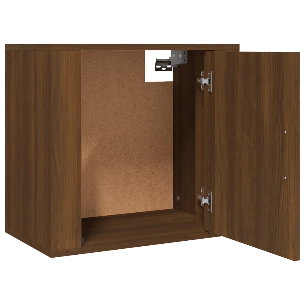 Mesita de noche de pared roble marrón 50x30x47 cm - Imagen 6