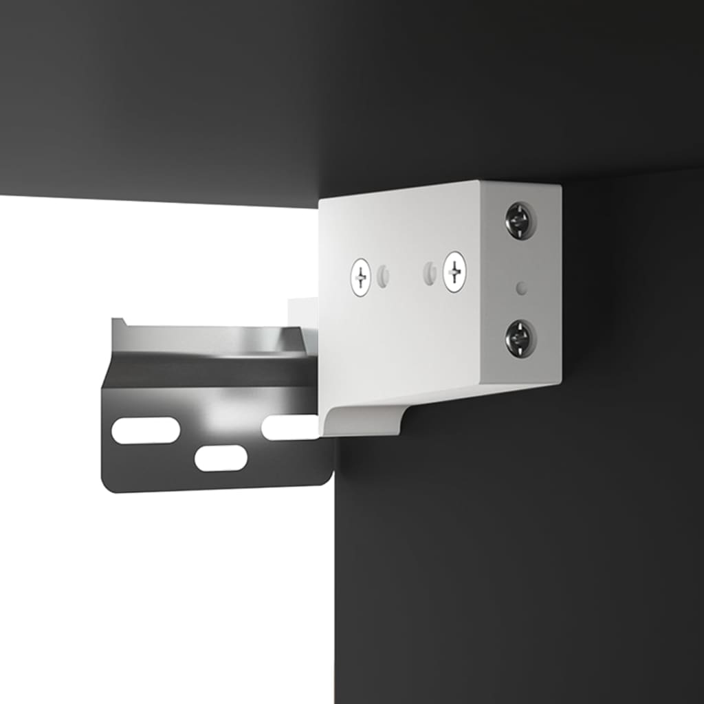 Mesita de noche de pared negro 50x36x40 cm - Imagen 8