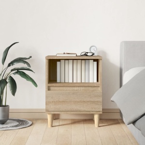 Mesita de noche roble Sonoma 40x35x50 cm