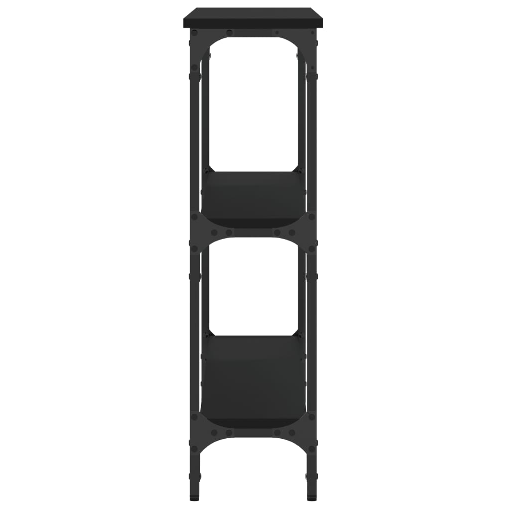 Mesa consola madera de ingeniería negra 100x22,5x75 cm - Imagen 5