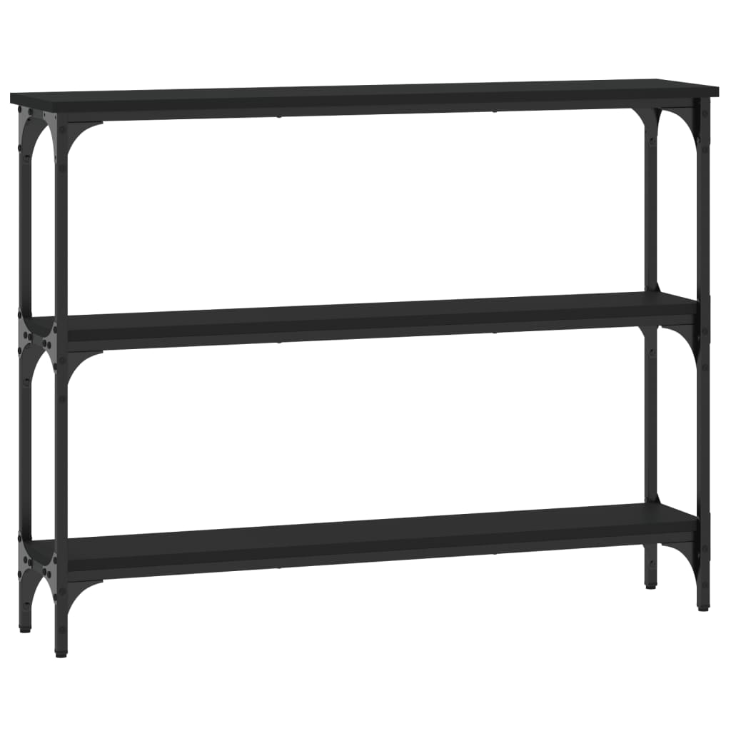 Mesa consola madera de ingeniería negra 100x22,5x75 cm - Imagen 6