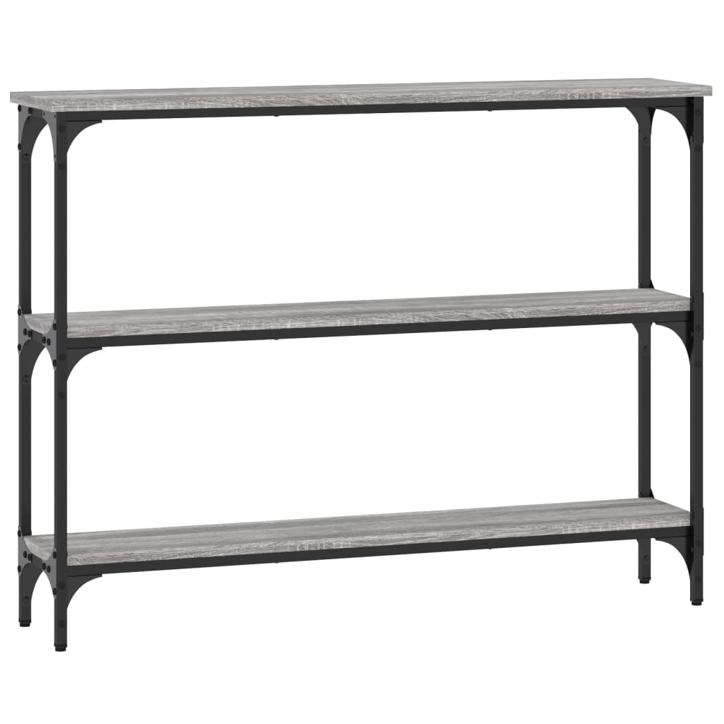 Mesa consola madera de ingeniería gris Sonoma 100x22,5x75 cm - Imagen 6