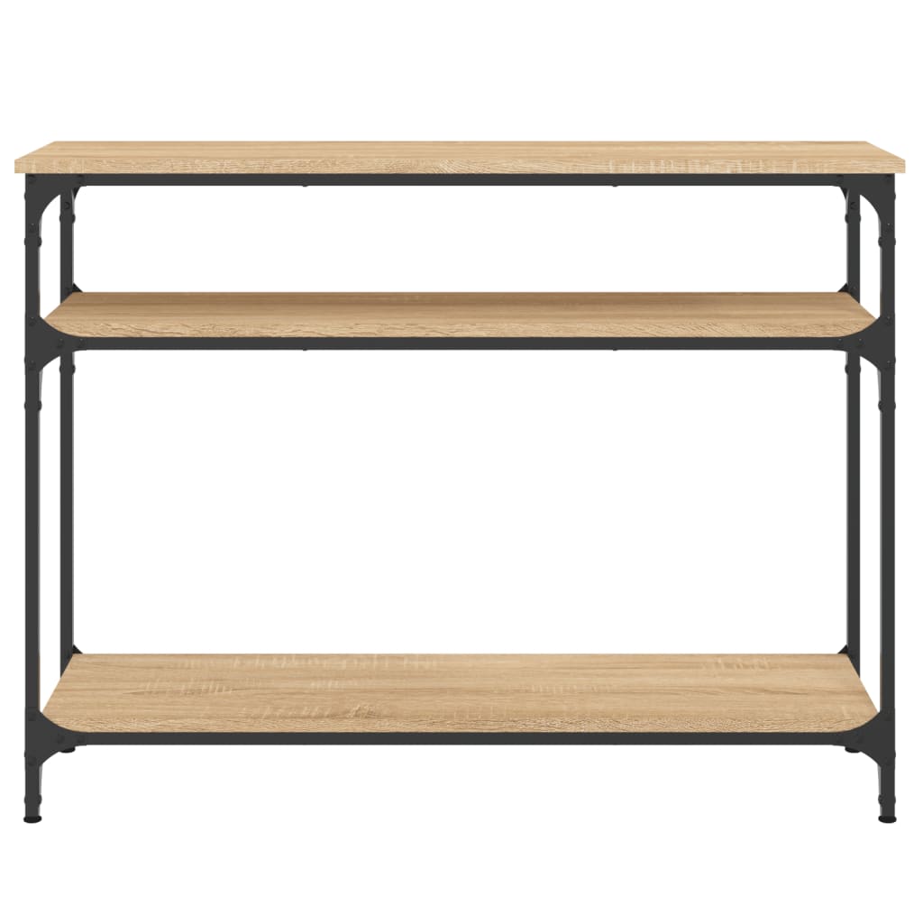 Mesa consola madera de ingeniería roble Sonoma 100x29x75 cm - Imagen 4