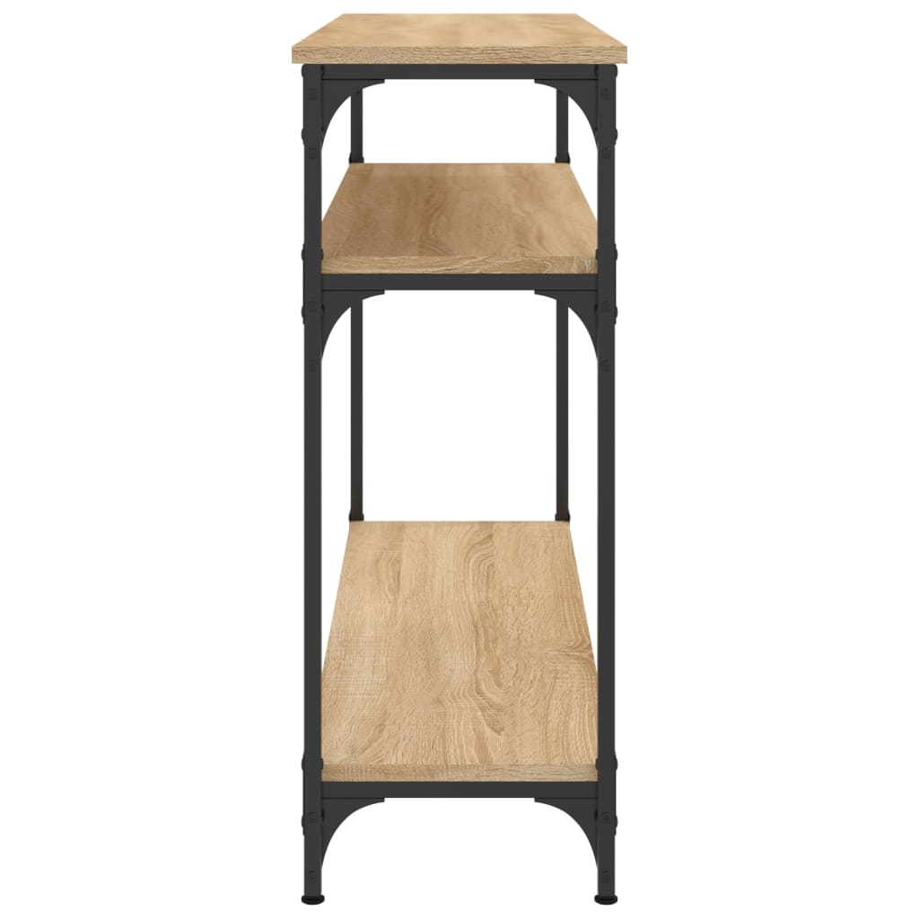 Mesa consola madera de ingeniería roble Sonoma 100x29x75 cm - Imagen 5