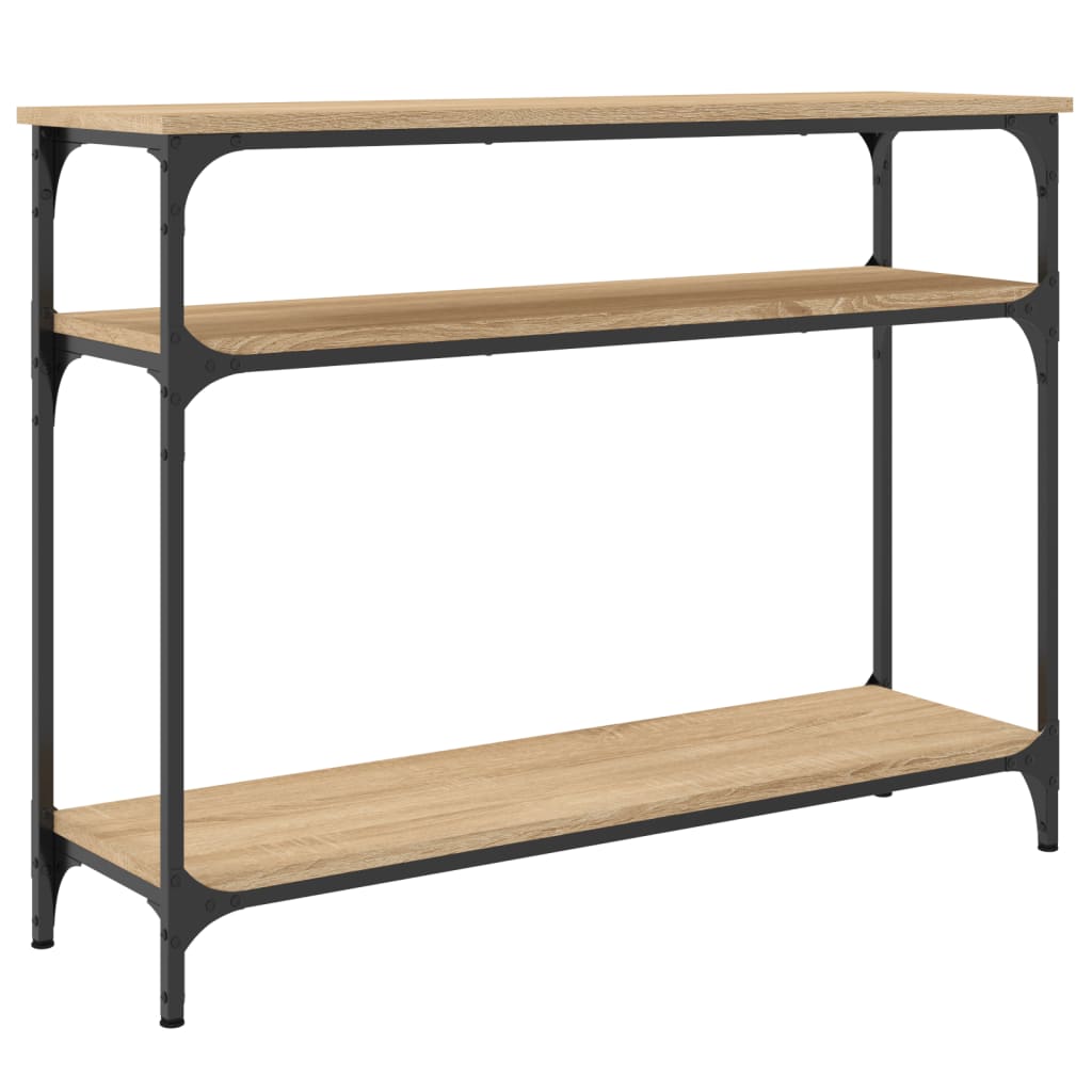 Mesa consola madera de ingeniería roble Sonoma 100x29x75 cm - Imagen 6