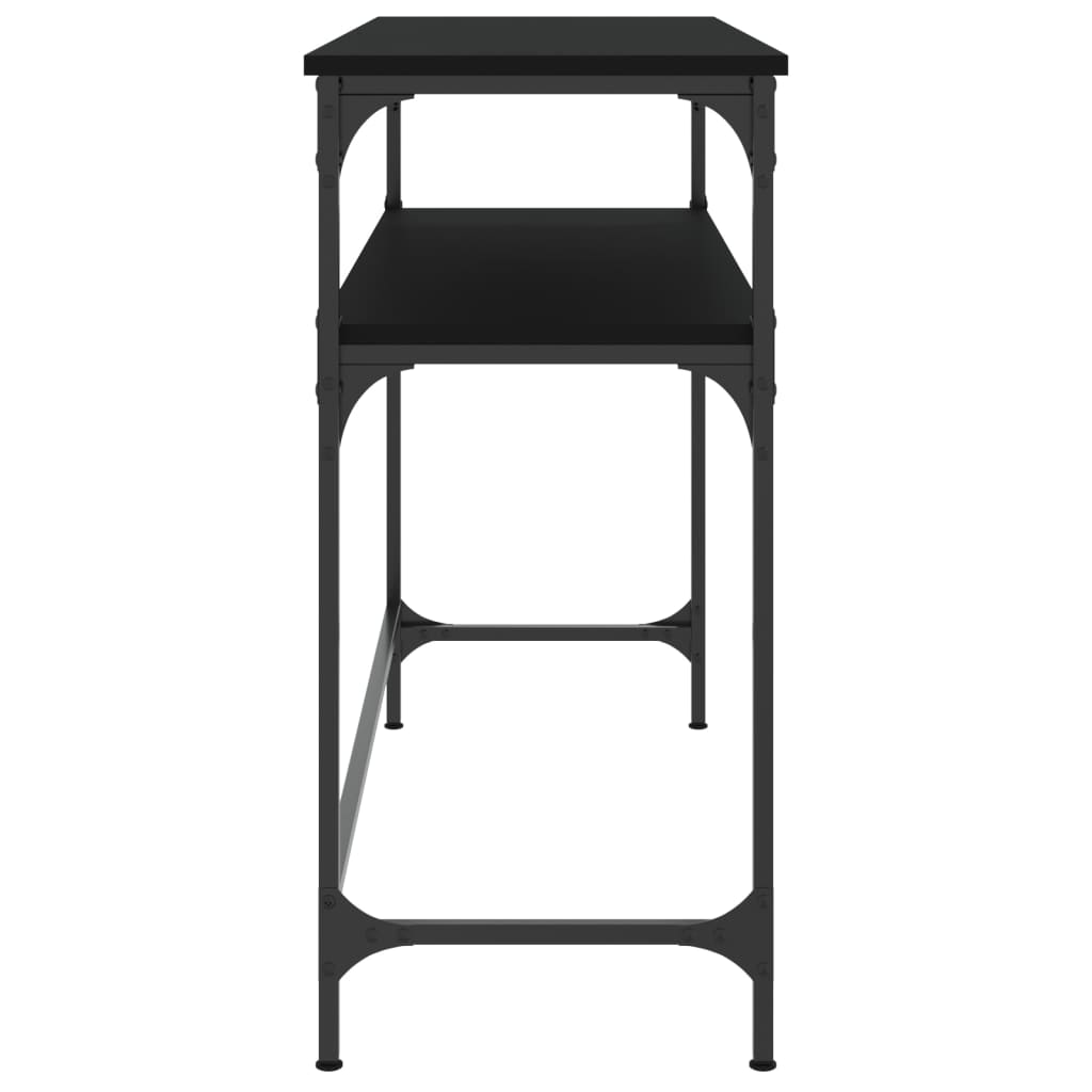 Mesa consola madera de ingeniería negra 100x35,5x75 cm - Imagen 5