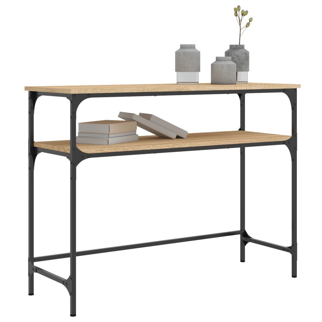Mesa consola madera de ingeniería roble Sonoma 100x35,5x75 cm - Imagen 3