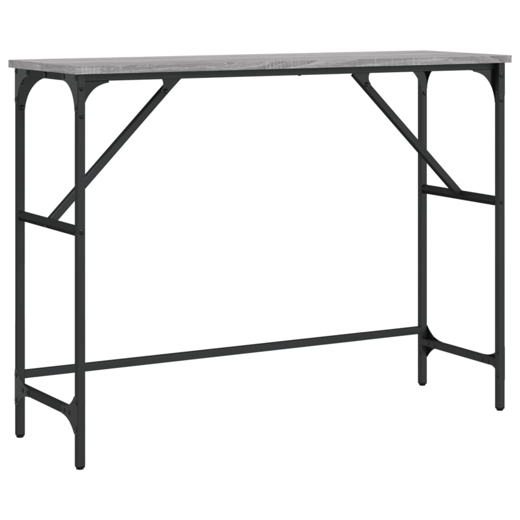 Mesa consola madera de ingeniería gris Sonoma 100x32x75 cm - Imagen 2