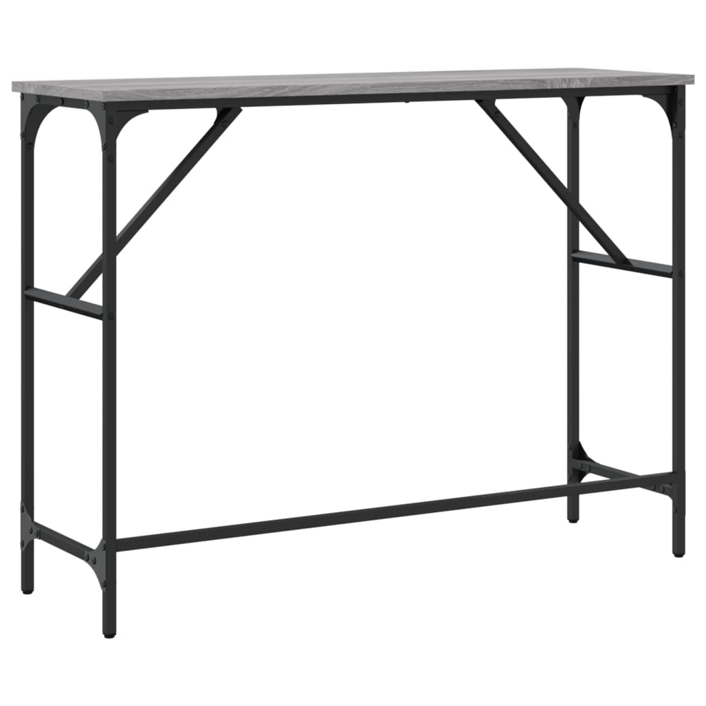 Mesa consola madera de ingeniería gris Sonoma 100x32x75 cm - Imagen 6