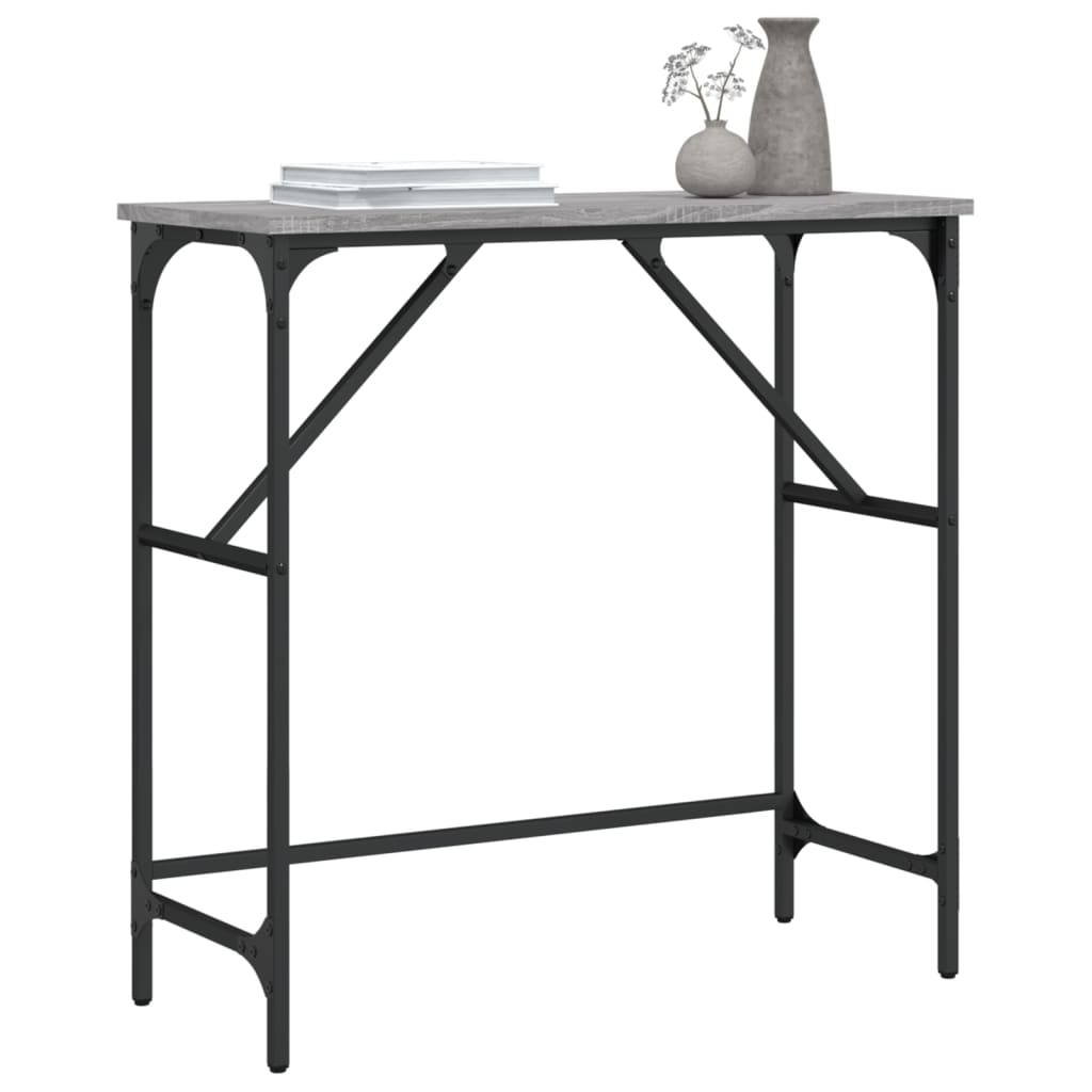 Mesa consola madera de ingeniería gris Sonoma 75x32x75 cm - Imagen 3