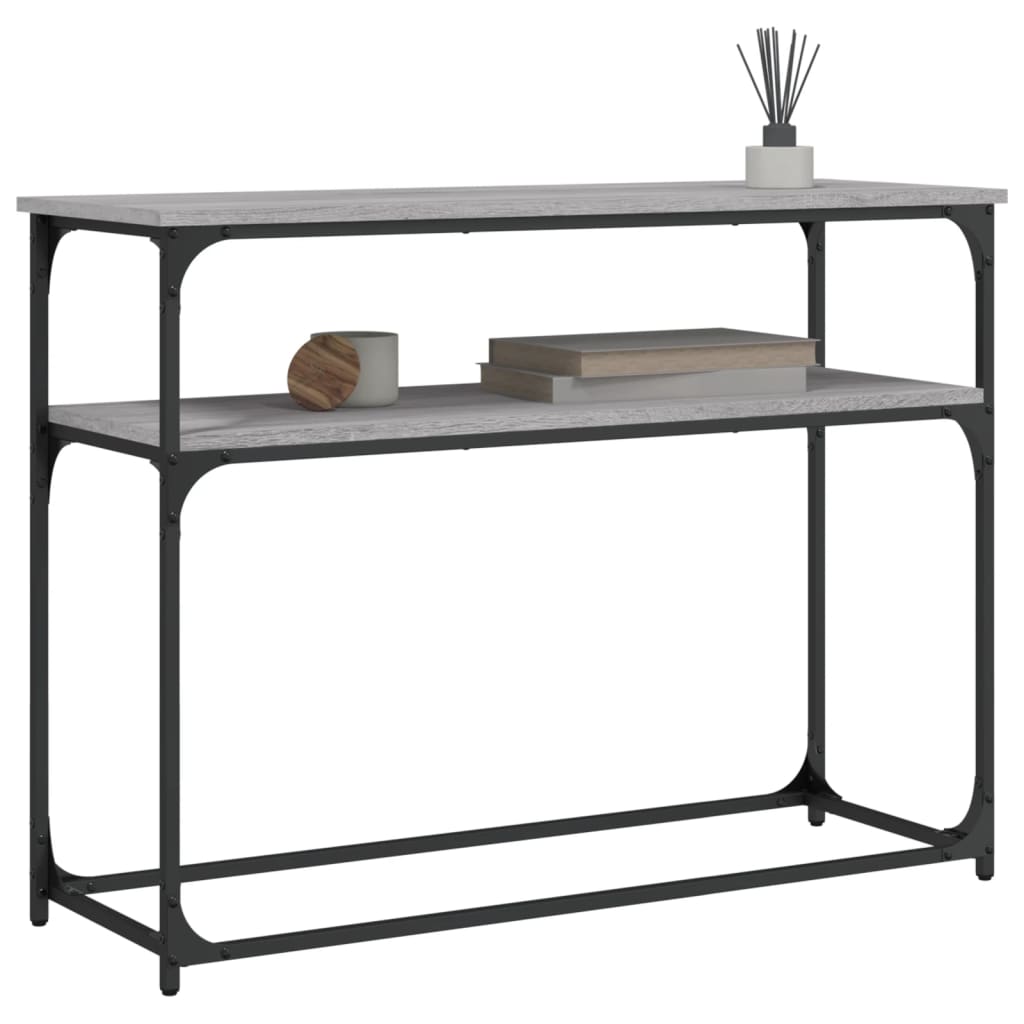 Mesa consola madera de ingeniería gris Sonoma 100x35,5x75 cm - Imagen 3