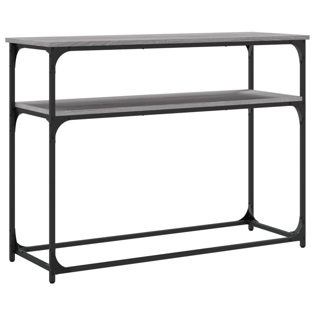 Mesa consola madera de ingeniería gris Sonoma 100x35,5x75 cm - Imagen 6
