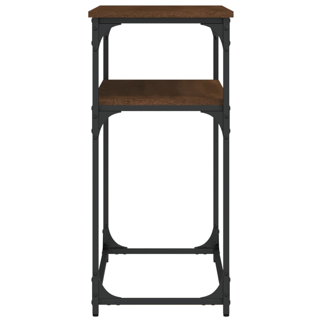 Mesa consola madera de ingeniería marrón roble 100x35,5x75 cm - Imagen 5
