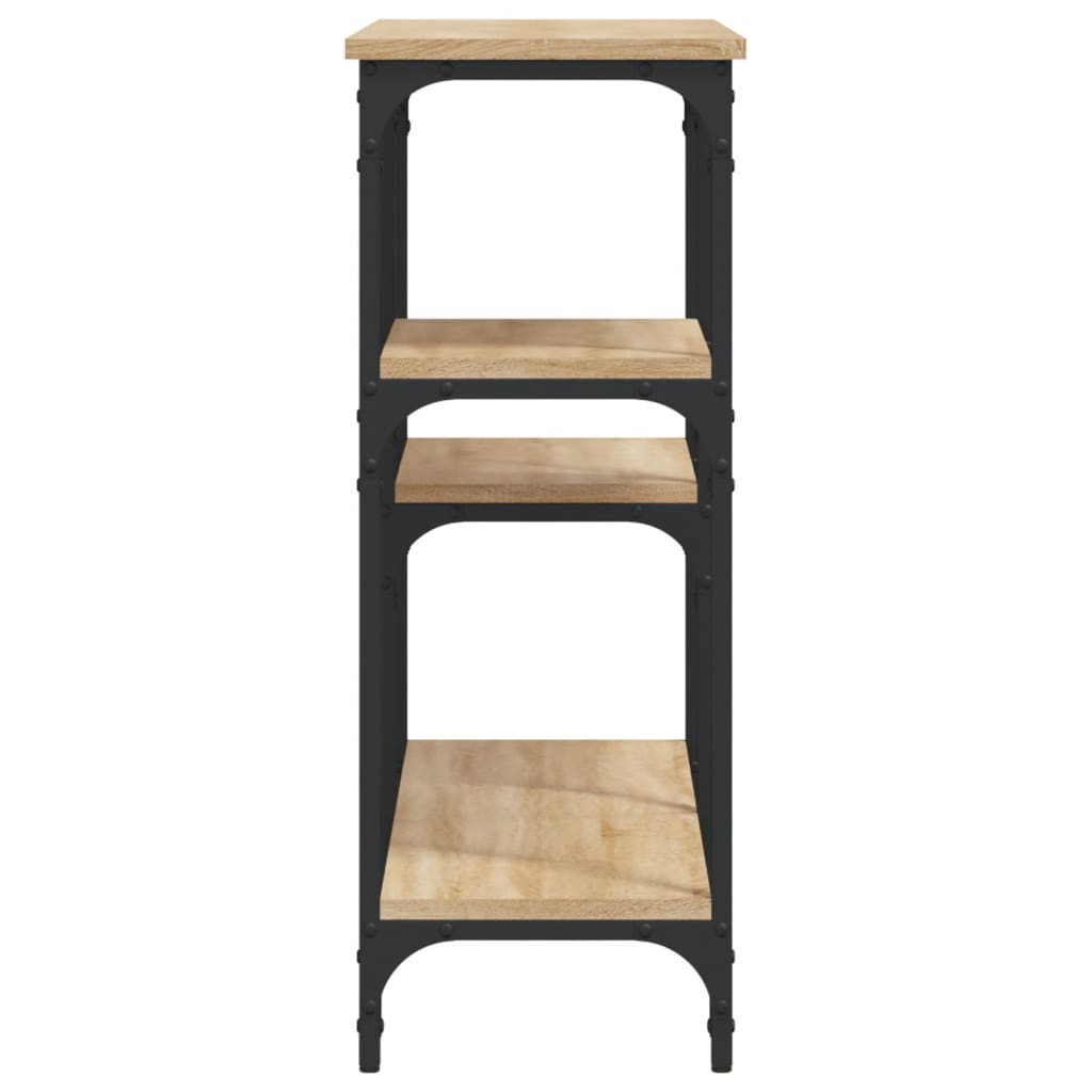 Mesa consola madera de ingeniería roble Sonoma 102x29x75 cm - Imagen 5