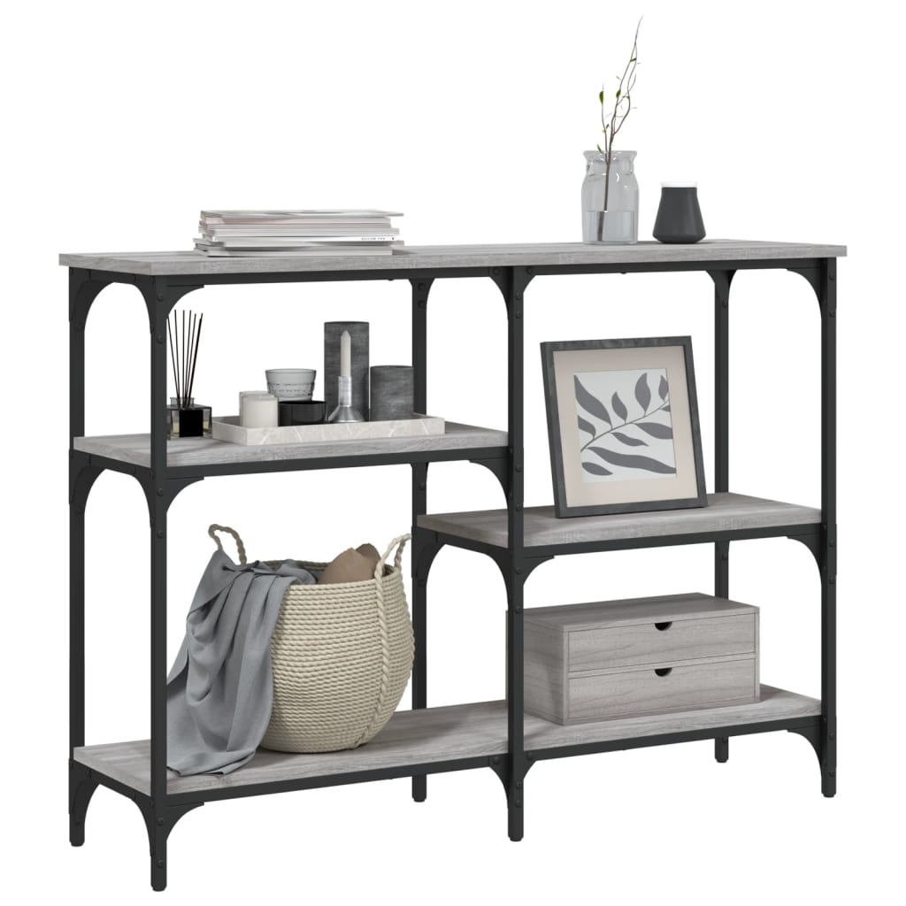 Mesa consola madera de ingeniería gris Sonoma 102x29x75 cm - Imagen 3