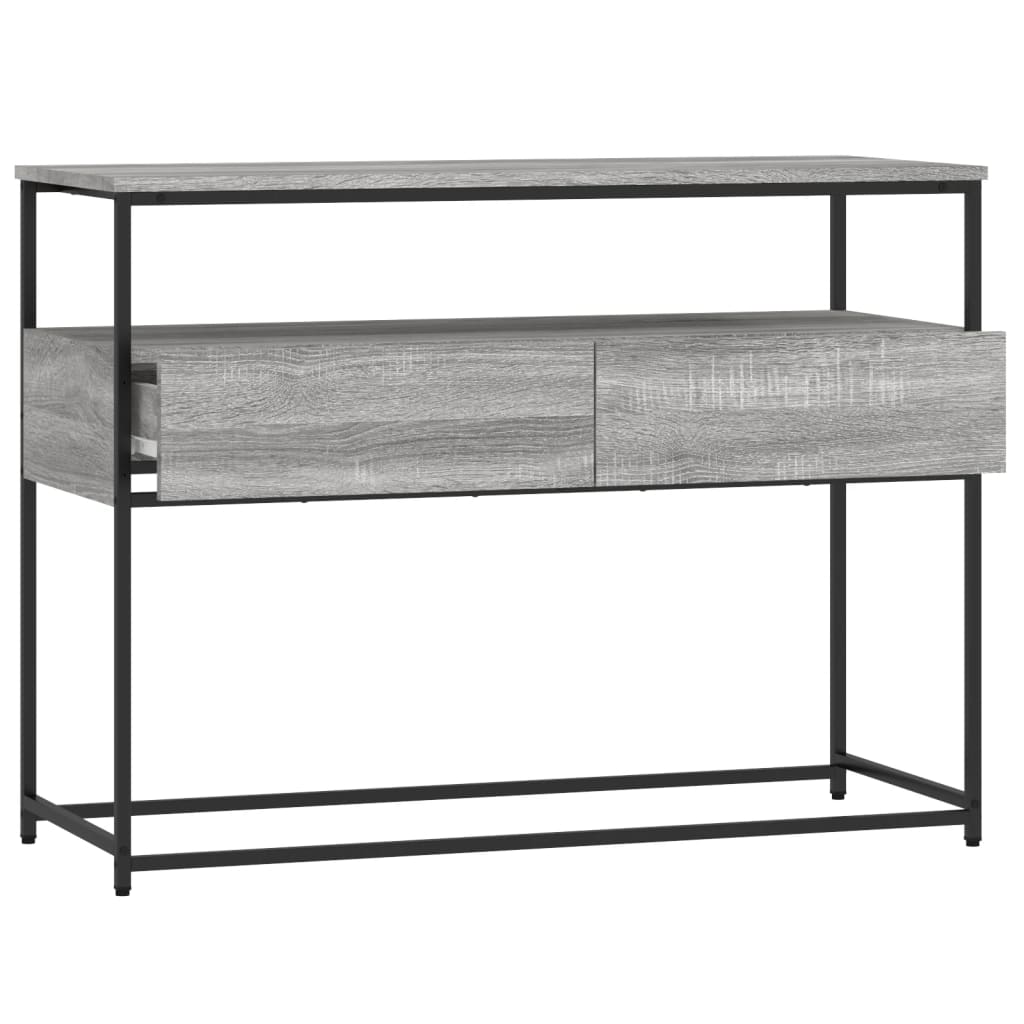 Mesa consola madera de ingeniería gris Sonoma 100x40x75 cm - Imagen 5
