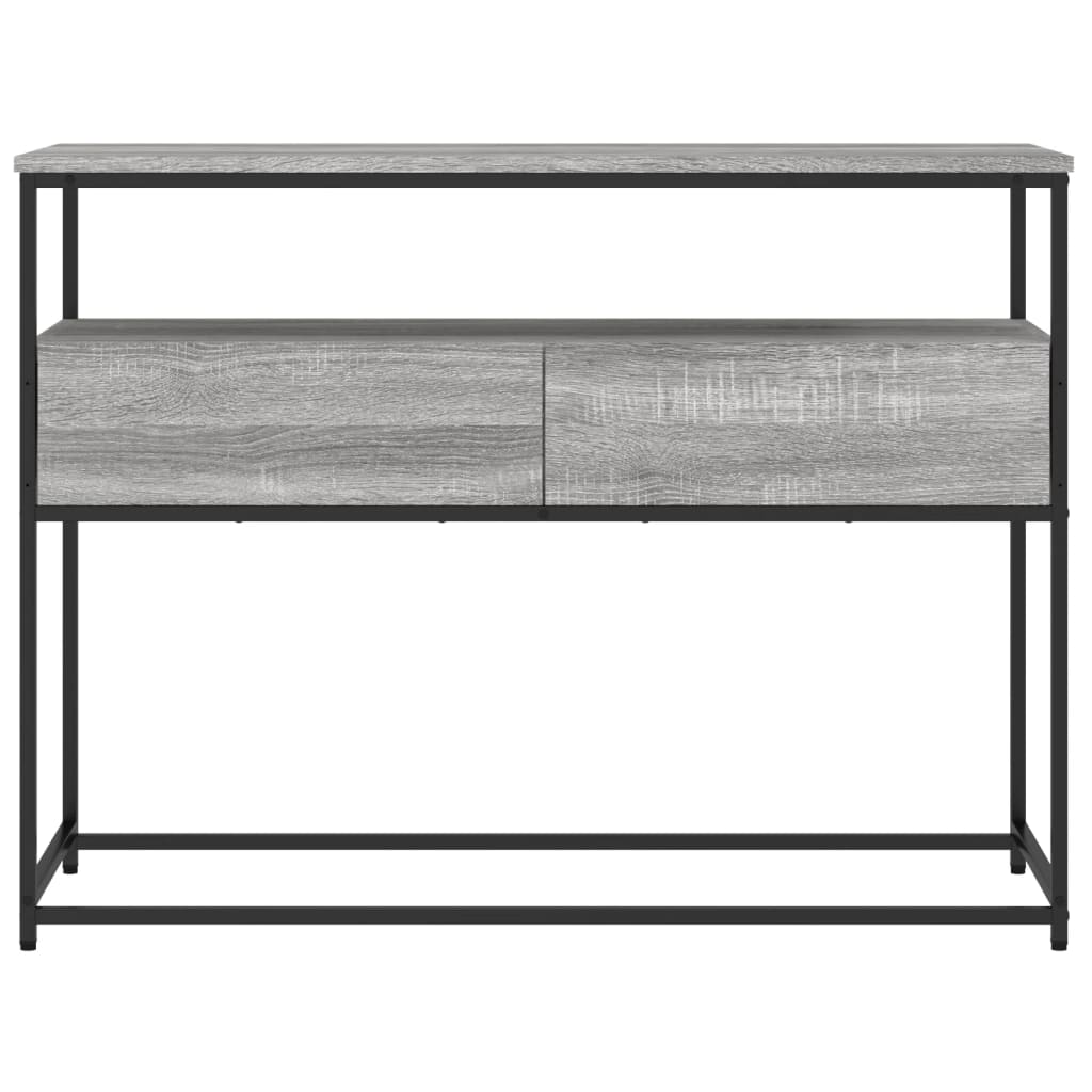 Mesa consola madera de ingeniería gris Sonoma 100x40x75 cm - Imagen 6