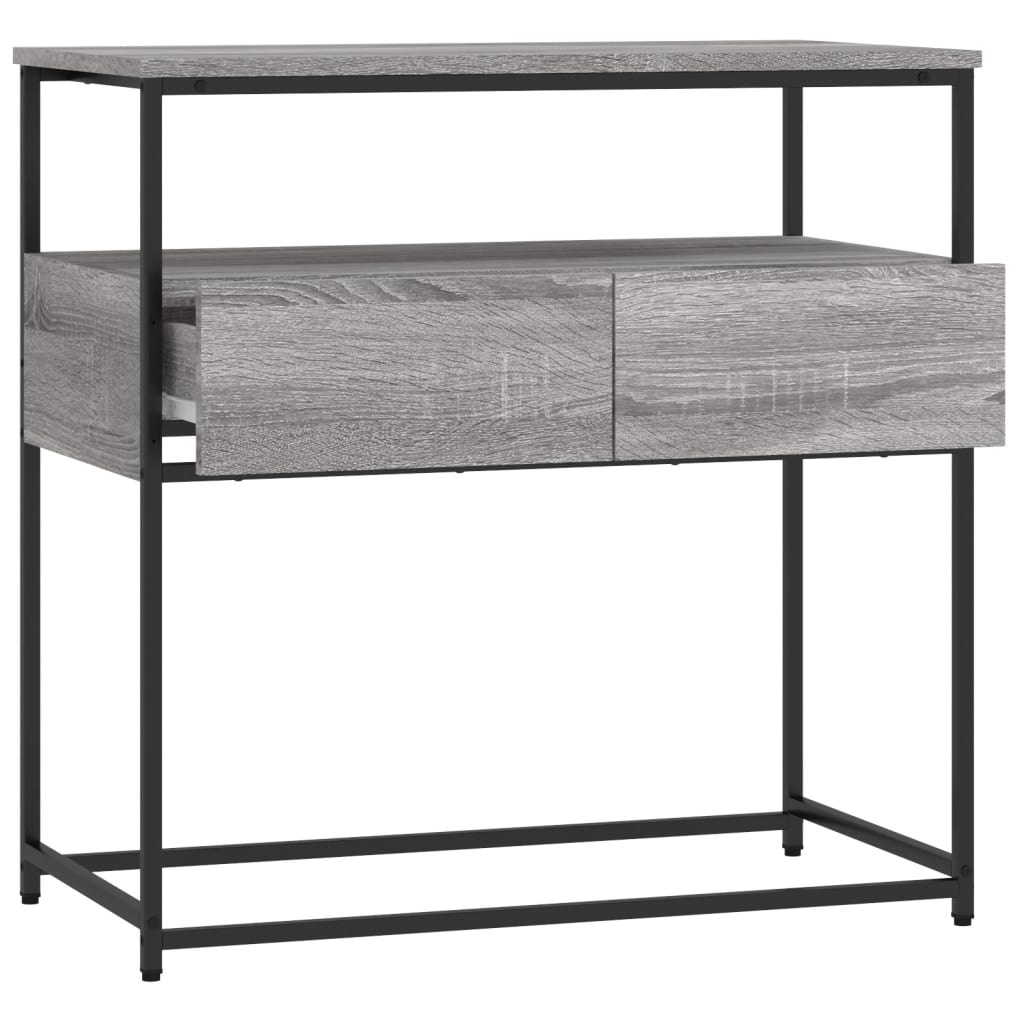 Mesa consola madera de ingeniería gris Sonoma 75x40x75 cm - Imagen 5